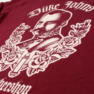 Barbershop Tshirt rot Detail
